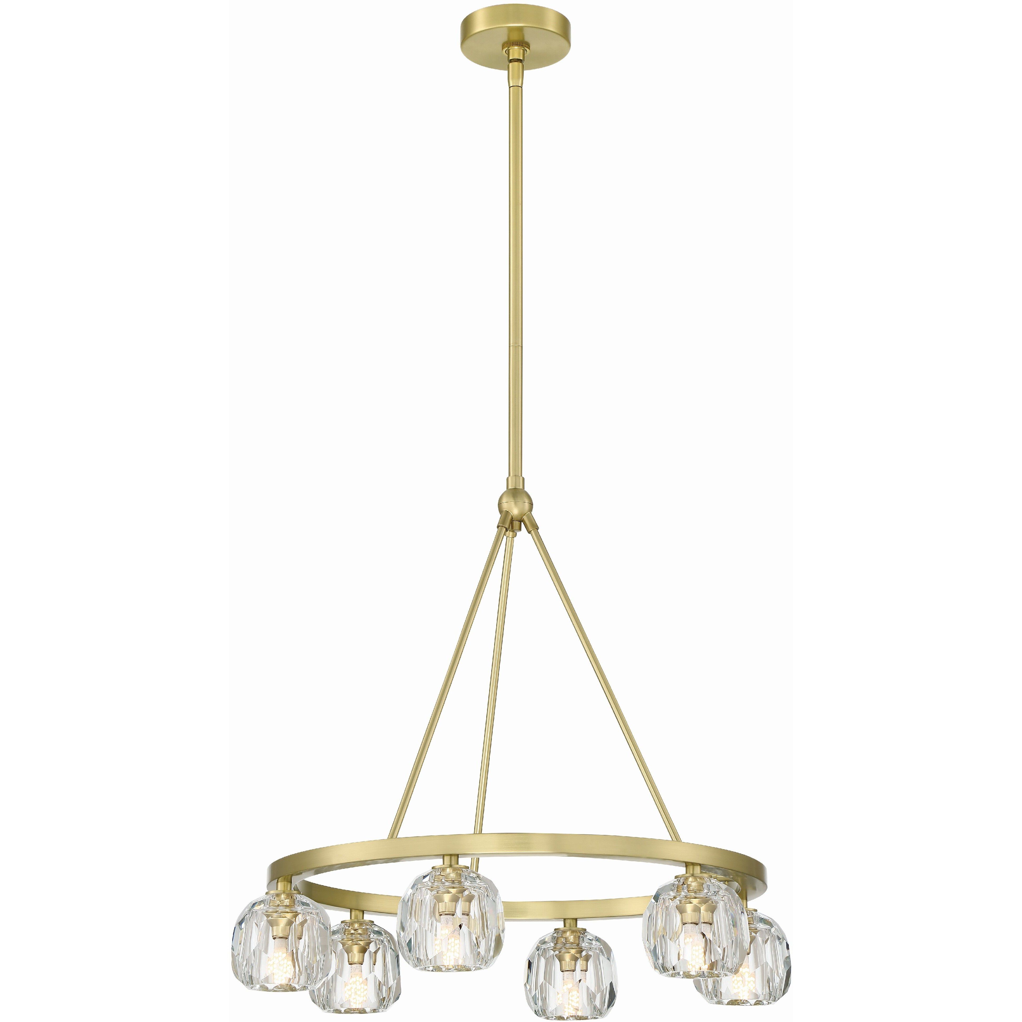 Aragon 6 Light 24 inch Soft Brass Chandelier Ceiling Light