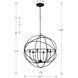 Solaris 6 Light 22.5 inch Black Chandelier Ceiling Light
