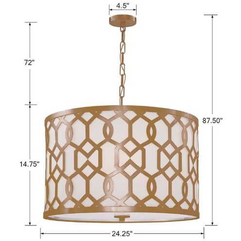 Jennings 5 Light 24.25 inch Aged Brass Chandelier Ceiling Light