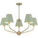 Xavier 5 Light 28 inch Vibrant Gold and Green Chandelier Ceiling Light