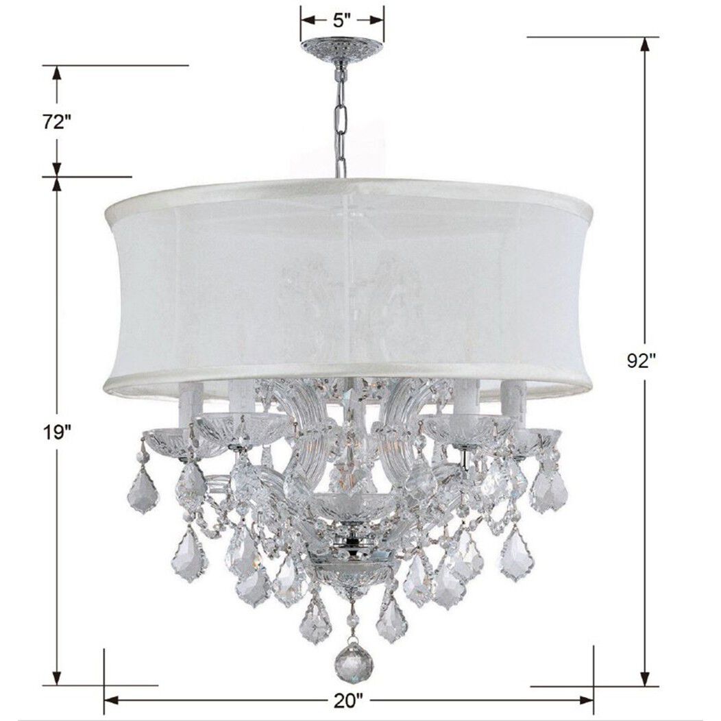 Brentwood 6 Light 24 inch Polished Chrome Chandelier Ceiling Light in Swarovski Spectra, Smooth White
