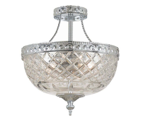 Signature 2 Light 8 inch Polished Chrome Semi Flush Mount Ceiling Light