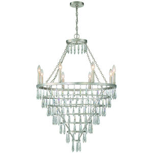 Lucille 8 Light 28 inch Antique Silver Chandelier Ceiling Light