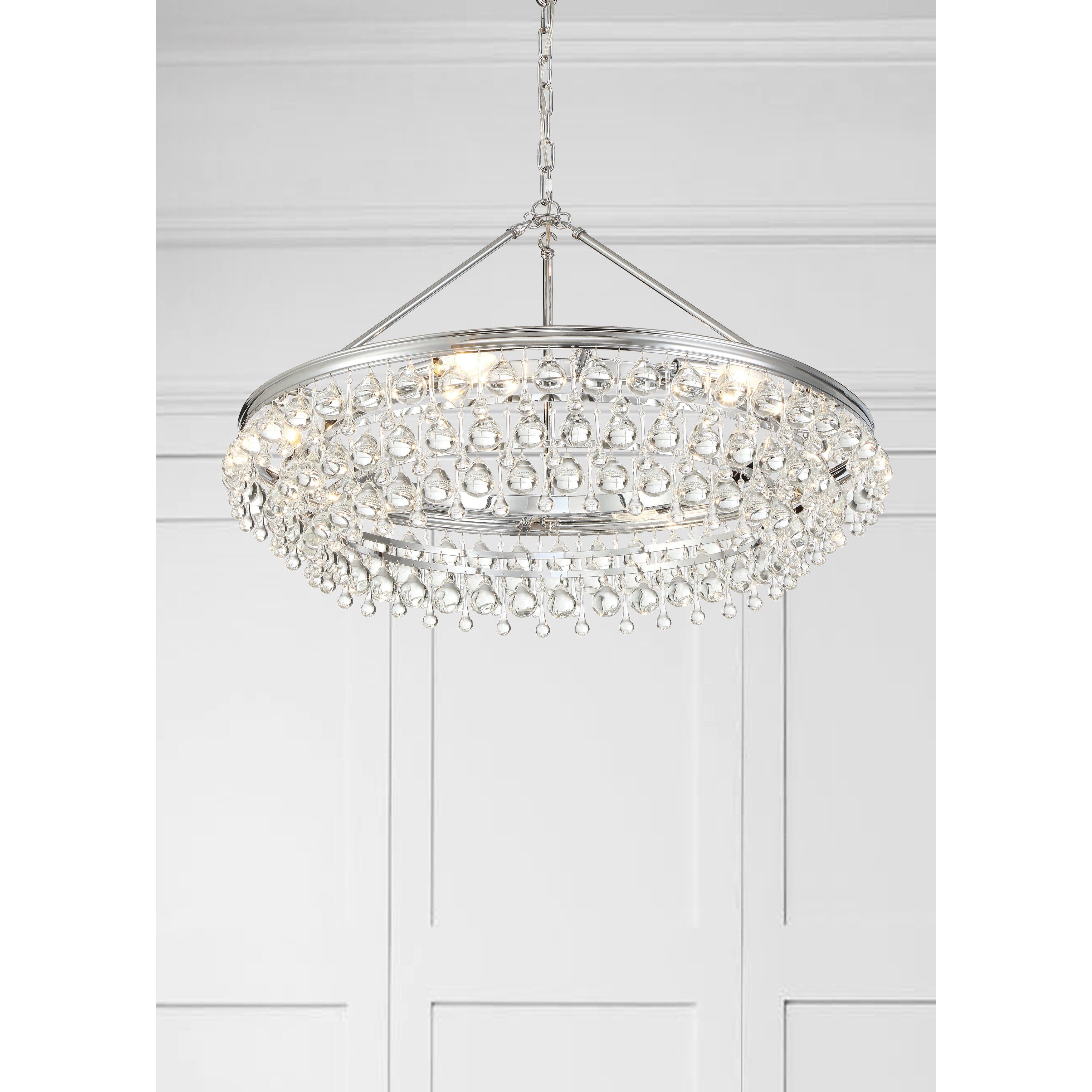 Calypso 6 Light 30 inch Polished Chrome Chandelier Ceiling Light