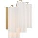 Addis Sconce Wall Light in Aged Brass, Tronchi Glass White