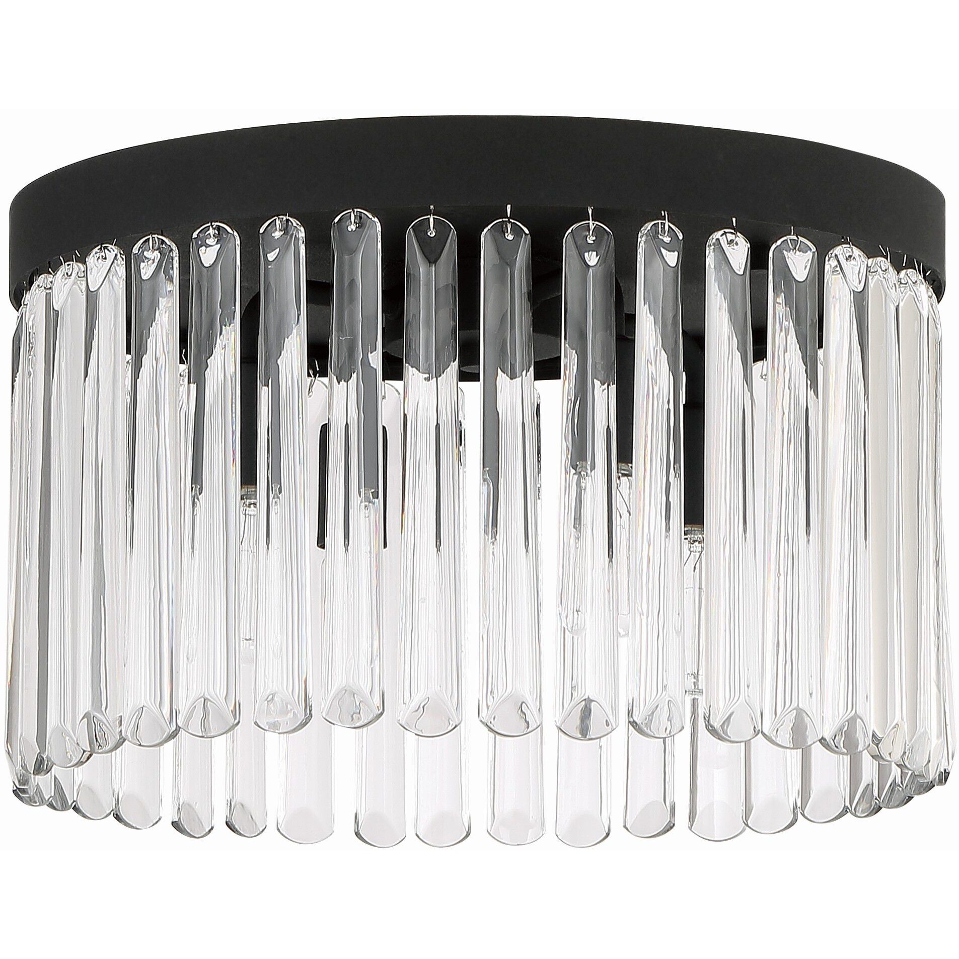 Emory 4 Light 15 inch Black Forged Flush/Semi Flush Ceiling Light