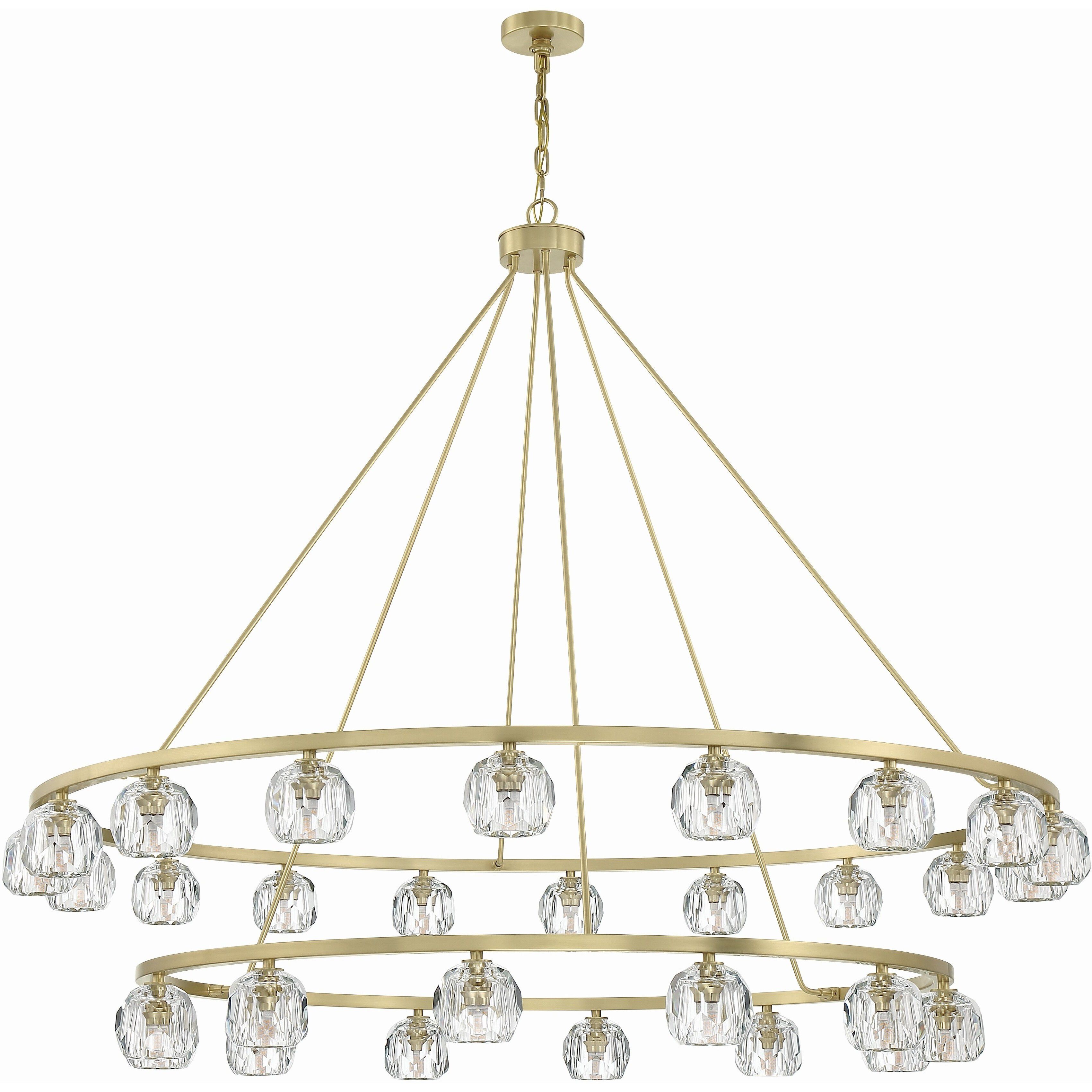 Aragon 30 Light 60 inch Soft Brass Chandelier Ceiling Light