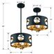 Odelle 4 Light 14 inch Black and Antique Gold Chandelier Ceiling Light
