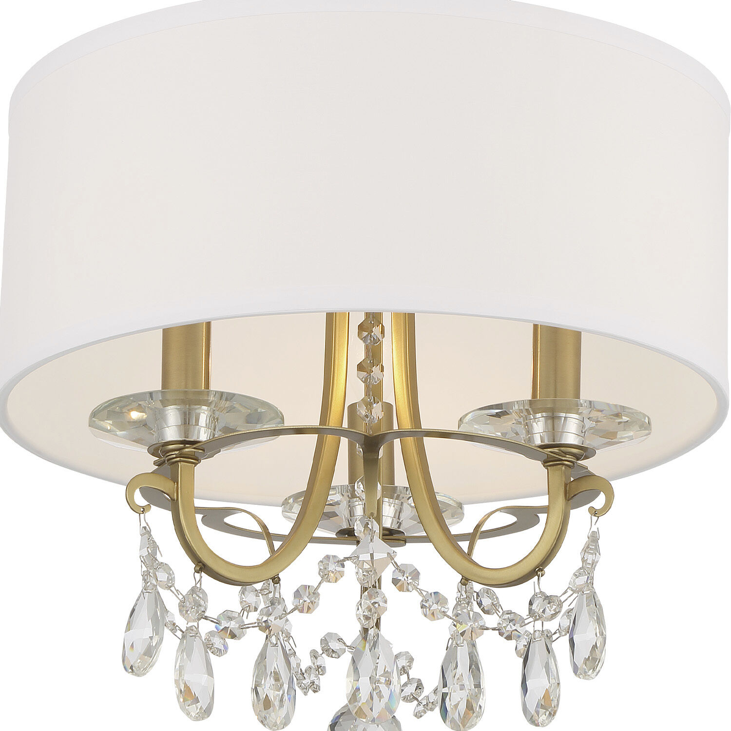 Othello 3 Light 14 inch Vibrant Gold Semi Flush Ceiling Light