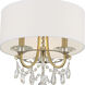Othello 3 Light 14 inch Vibrant Gold Semi Flush Ceiling Light