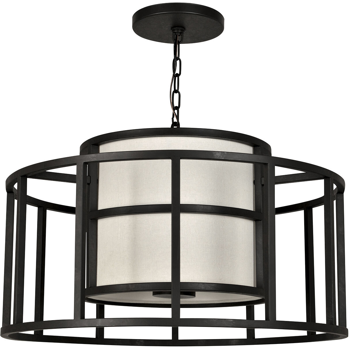 Hulton 5 Light 25 inch Matte Black Lantern Candelier Ceiling Light, Brian Patrick Flynn