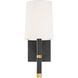 Weston Sconce Wall Light in Black and Antique Gold
