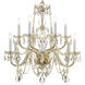 Traditional Crystal 12 Light 31 inch Polished Brass Chandelier Ceiling Light in Clear Hand Cut