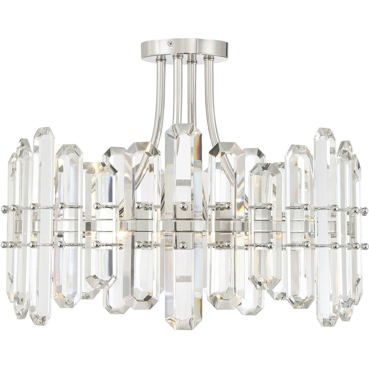 Bolton 4 Light 20.75 inch Polished Nickel Semi Flush Ceiling Light