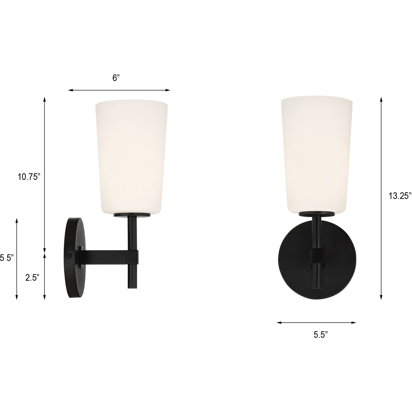 Colton 1 Light 6.5 inch Black Bathroom Vanity Light Wall Light