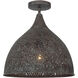 Jasmine 1 Light 14 inch Forged Bronze Semi Flush Ceiling Light