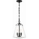 Voss 3 Light 11 inch Matte Black Mini Chandelier Ceiling Light