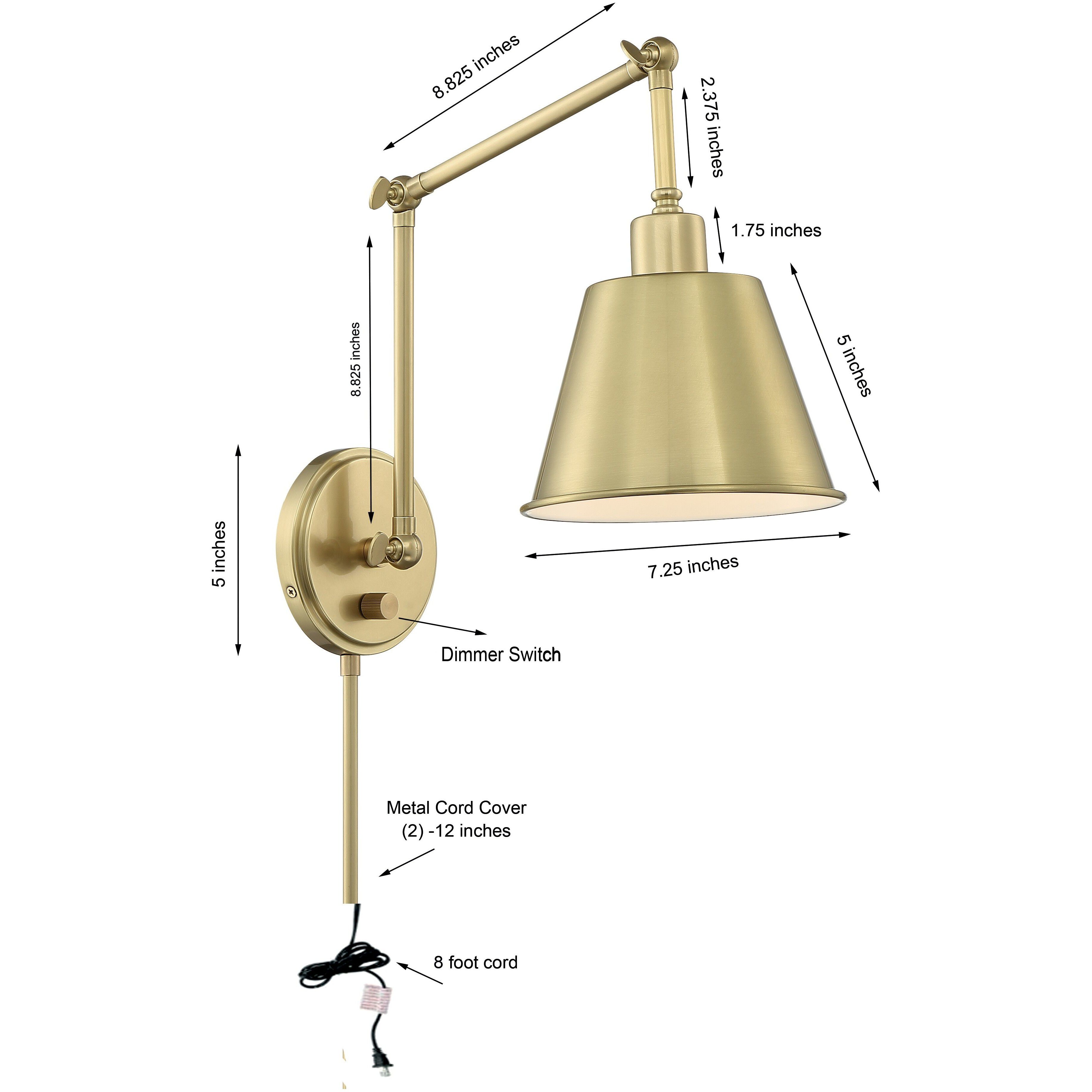 Mitchell 30 inch 60.00 watt Aged Brass Task Sconce Wall Light