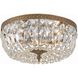 Westbury 3 Light 14 inch Olde Brass Flush Ceiling Light in Clear Hand Cut
