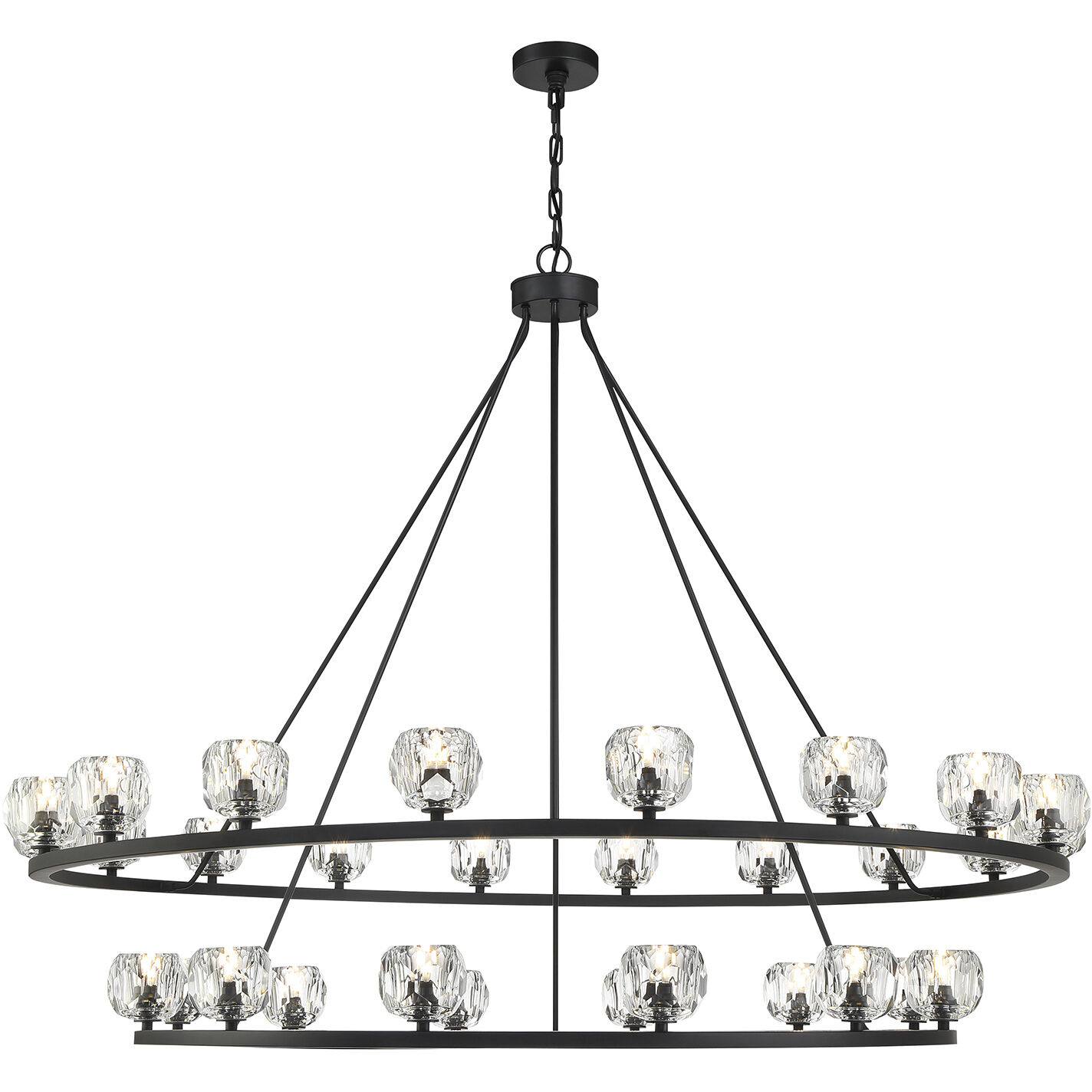 Aragon 30 Light 60 inch Matte Black Chandelier Ceiling Light