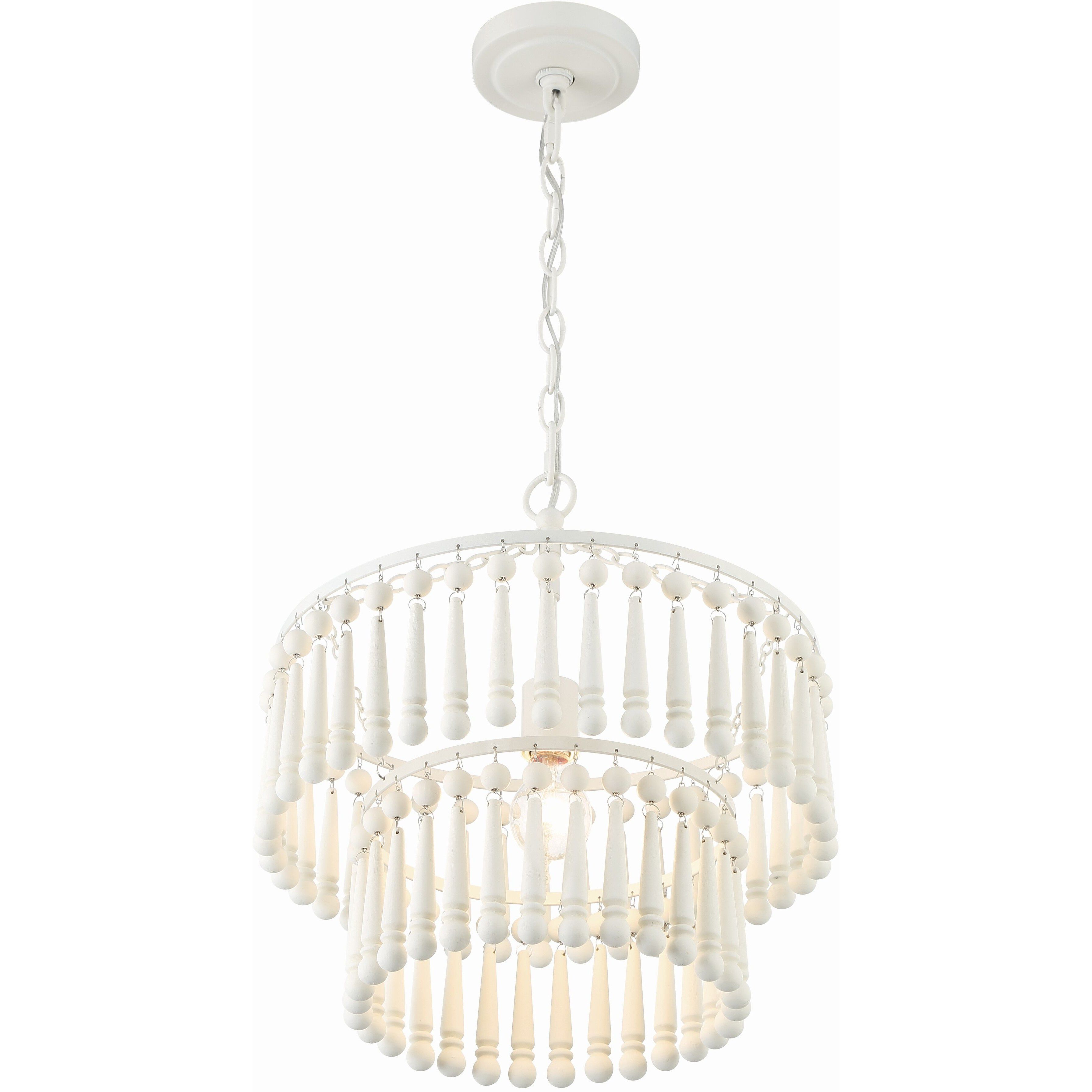 Tiana 1 Light 15.5 inch Matte White Chandelier Ceiling Light