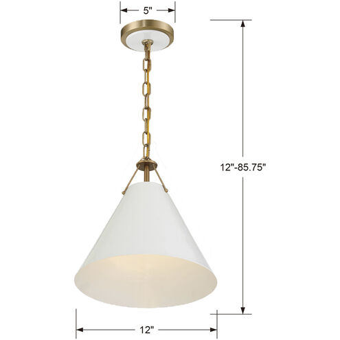 Xavier 1 Light 12 inch Vibrant Gold Mini Pendant Ceiling Light