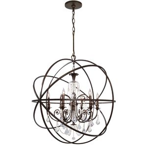 Solaris 6 Light 40 inch English Bronze Chandelier Ceiling Light in Clear Hand Cut