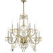 Traditional Crystal 12 Light 31 inch Polished Brass Chandelier Ceiling Light in Clear Hand Cut