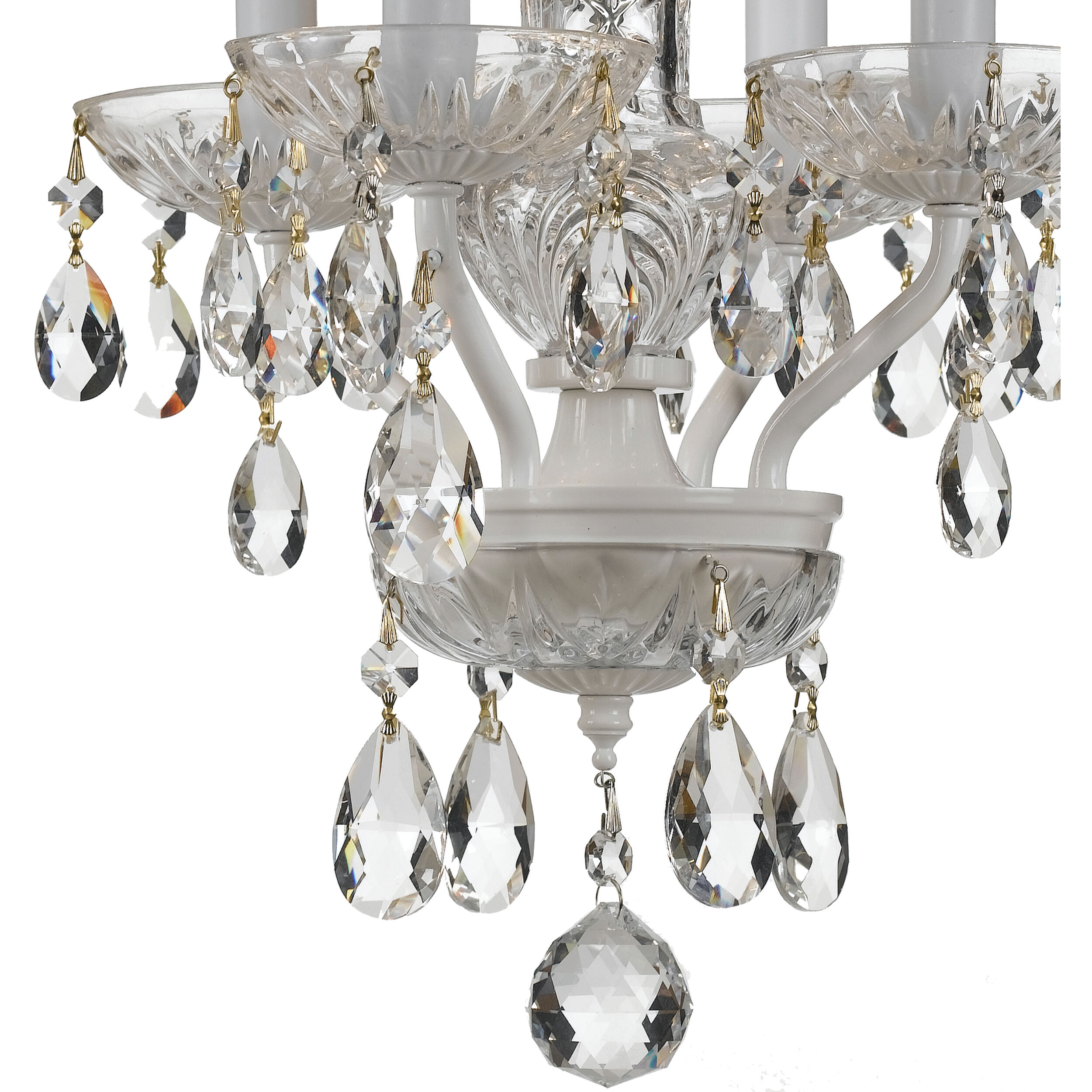 Welton 4 Light 11 inch Wet White Mini Chandelier Ceiling Light in Clear Hand Cut