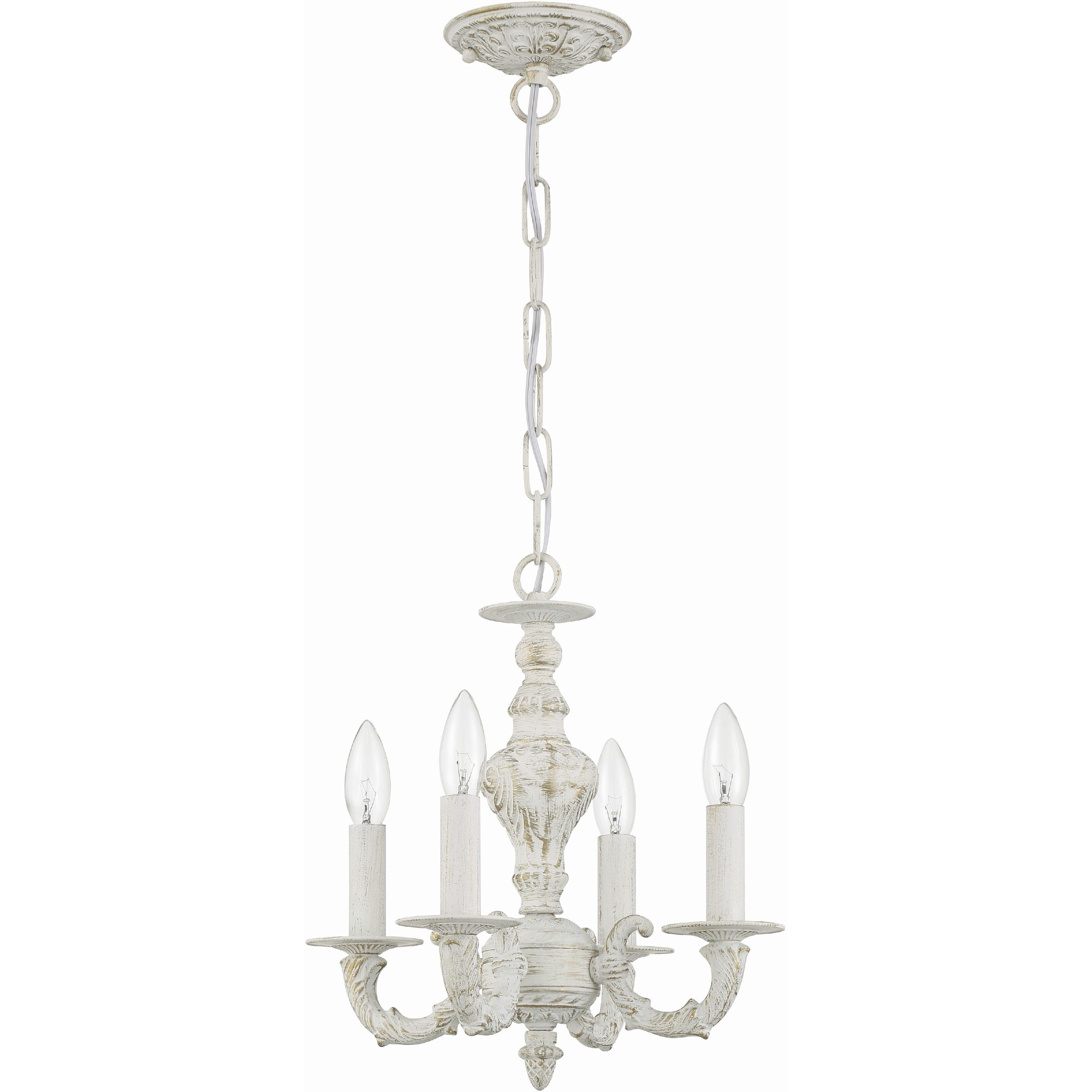 Paris Market 4 Light 13.5 inch Antique White Mini Chandelier Ceiling Light