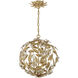 Marselle 4 Light 16.5 inch Antique Gold Mini Pendant Ceiling Light
