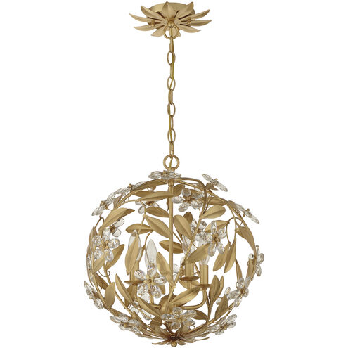 Marselle 4 Light 16.5 inch Antique Gold Mini Pendant Ceiling Light