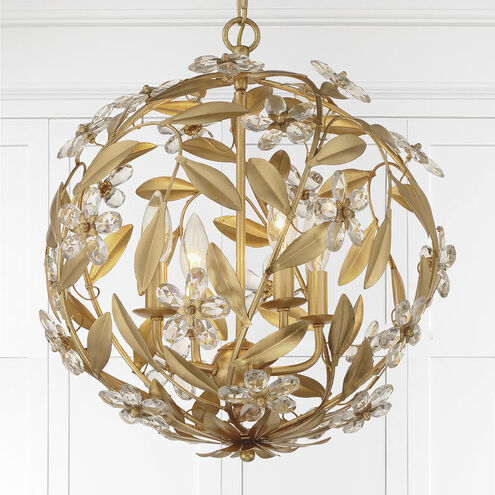 Marselle 6 Light 22 inch Antique Gold Chandelier Ceiling Light