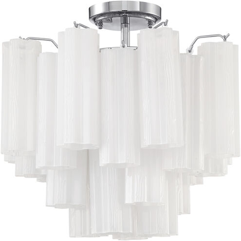 Addis 4 Light 17.75 inch Polished Chrome Semi Flush Ceiling Light in White