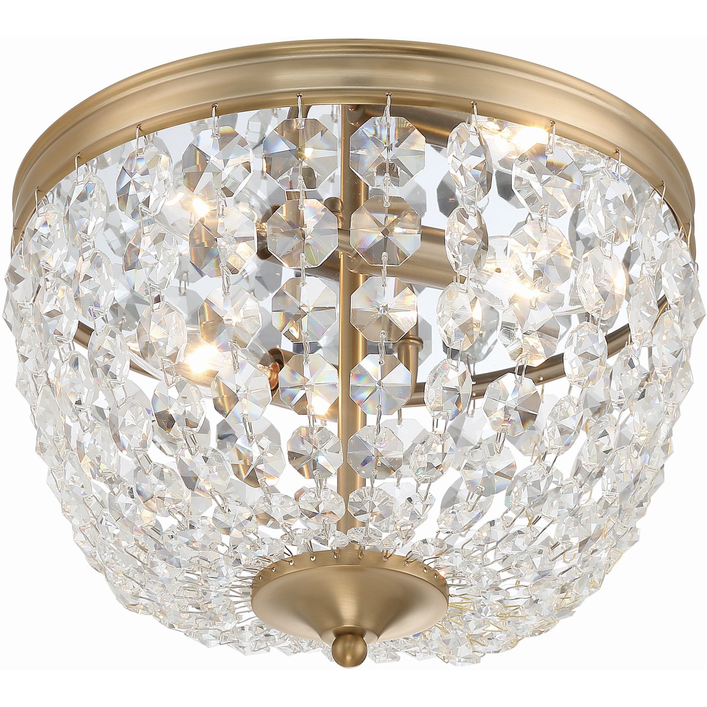 Nola 2 Light 11.5 inch Vibrant Gold Flush Ceiling Light