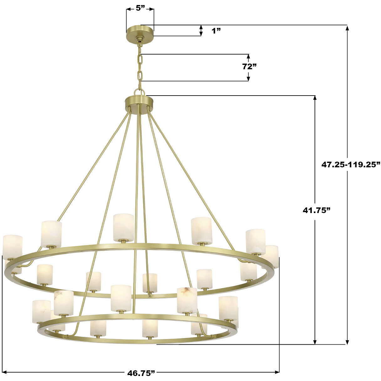 Aragon 22 Light 46.75 inch Soft Brass Chandelier Ceiling Light