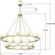 Aragon 22 Light 46.75 inch Soft Brass Chandelier Ceiling Light