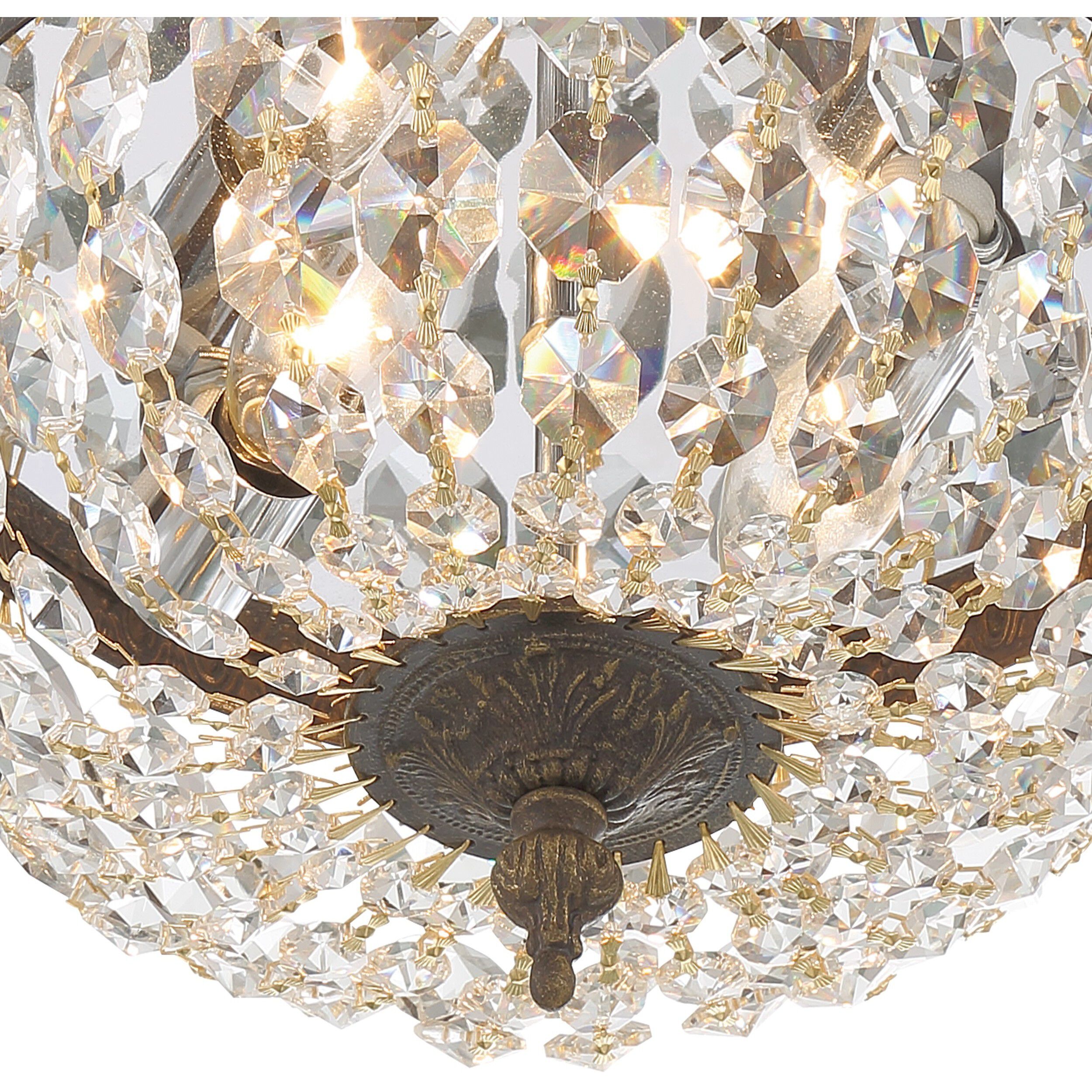 Waltham 2 Light 10 inch English Bronze Flush Ceiling Light in Clear Spectra