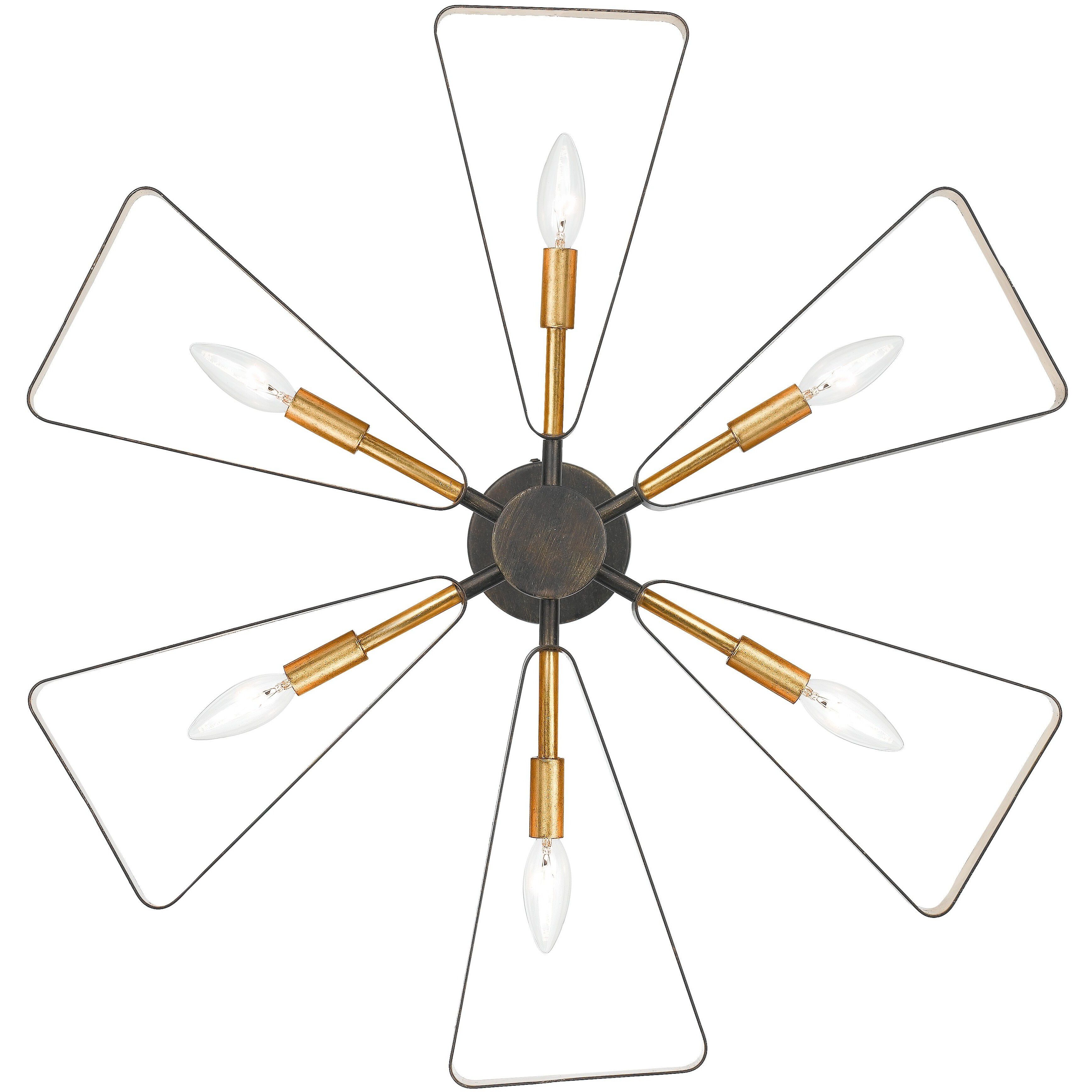 Luna 6 Light 27 inch English Bronze and Antique Gold Chandelier Ceiling Light