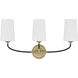 Niles 3 Light 23.5 inch Black Forged and Modern Gold Bath Vanity Wall Light