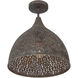 Jasmine 1 Light 14 inch Forged Bronze Semi Flush Ceiling Light