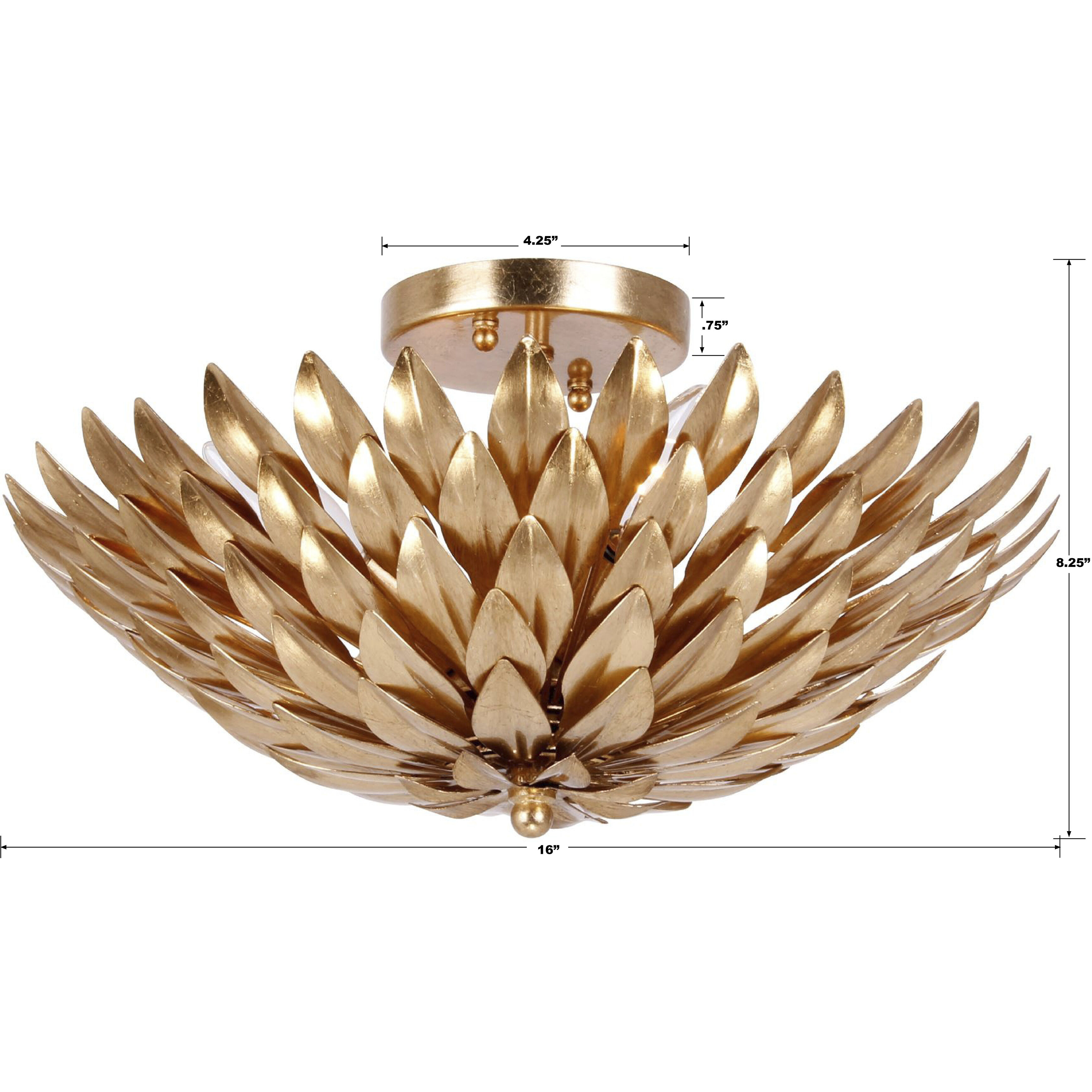 Gold semi flush chandelier hot sale