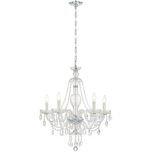 Candace 5 Light 25 inch Polished Chrome Chandelier Ceiling Light in Clear Hand Cut