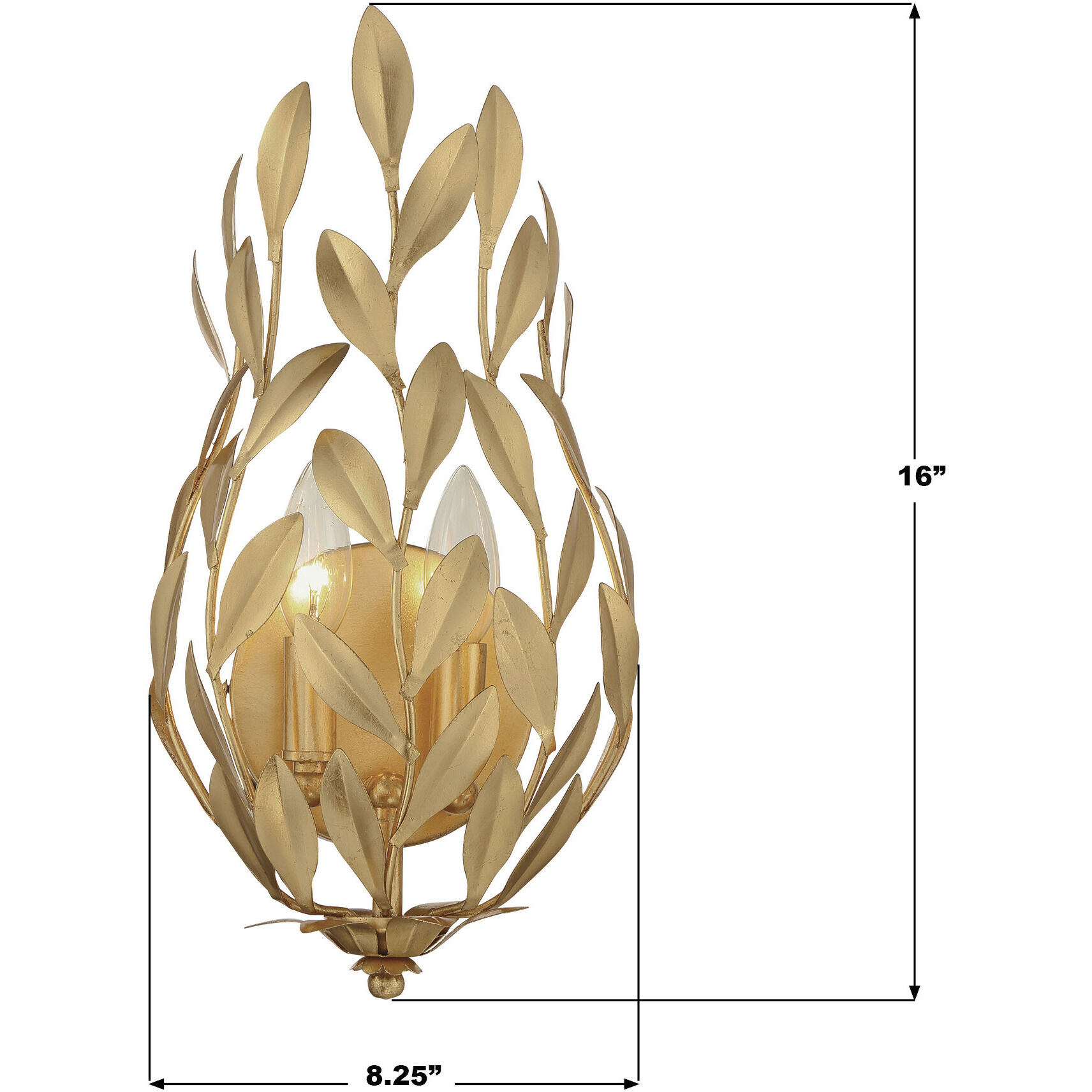 Broche Wall Sconce Wall Light in Antique Gold