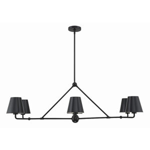 Xavier 6 Light 46 inch Matte Black Chandelier Ceiling Light