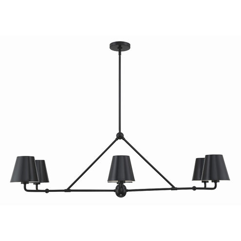 Xavier 6 Light 46 inch Matte Black Chandelier Ceiling Light