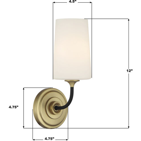 Niles 1 Light 6.25 inch Black Forged and Modern Gold Bath Wall Sconce Wall Light