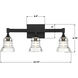 Gregory 3 Light 23.75 inch Matte Black Bath Vanity Wall Light