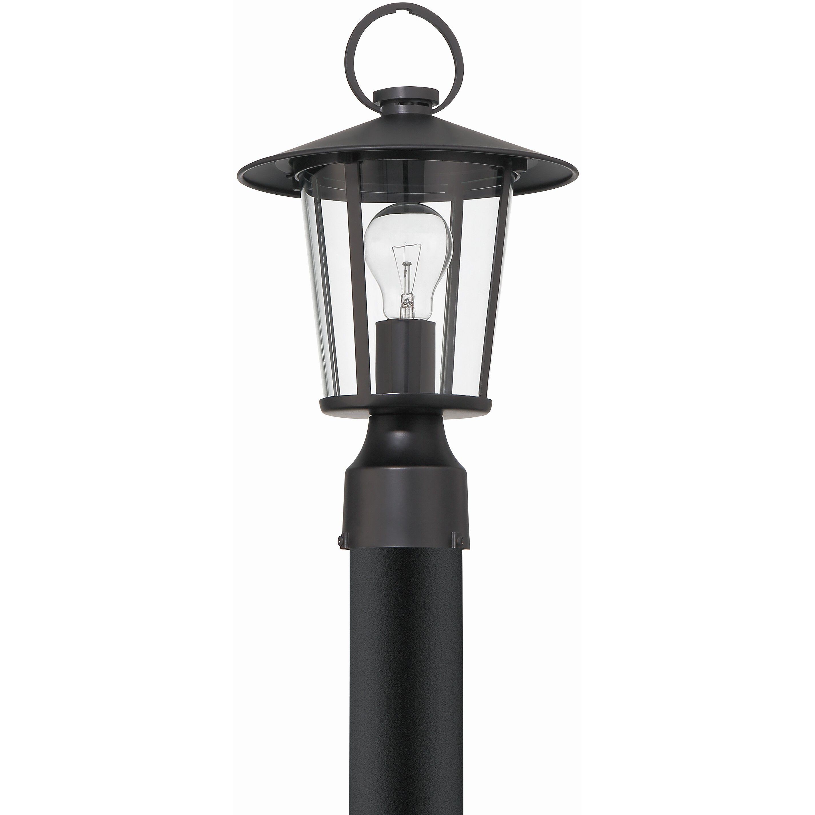 Andover 1 Light 14.5 inch Matte Black Outdoor Post in Clear