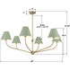 Xavier 6 Light 48 inch Vibrant Gold Chandelier Ceiling Light in Vibrant Gold and Green